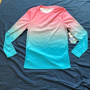 Mountain and Isles Ombre Pink/Blue Sun Protection Shirt sz M